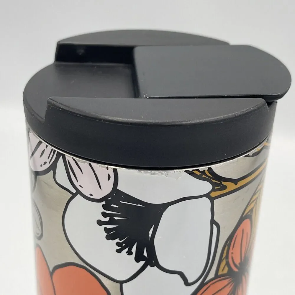 HTF Starbucks Poppy Retro Flowers 2018 Travel Tumbler Mug Insulated Stainless